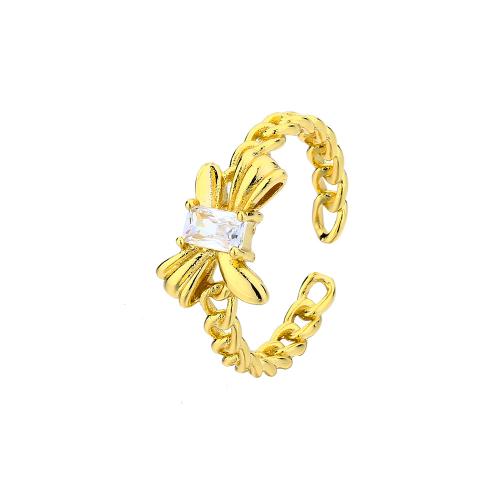 Zircon pavent l'anneau en laiton de doigt, Placage, pavé de micro zircon & pour femme, plus de couleurs à choisir, Vendu par PC