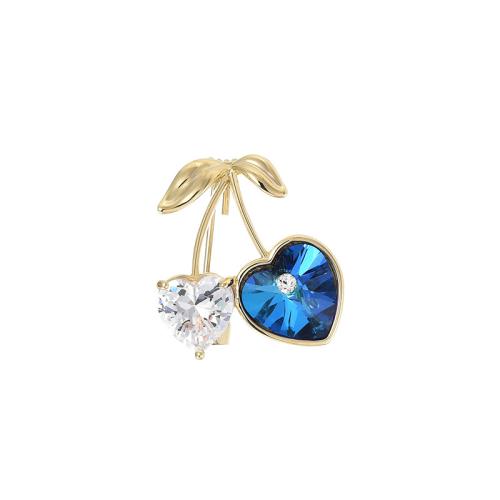 cristal Broche, laiton, avec Cristal autrichien, Placage, pavé de micro zircon & pour femme, doré Vendu par PC