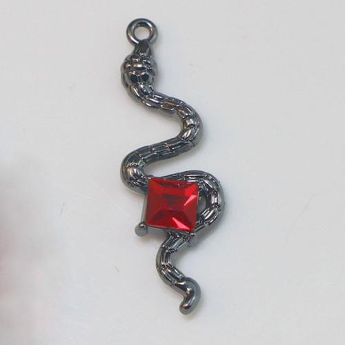 Pendentifs de stras en alliage Zinc, alliage de zinc, serpent, Plaqué de couleur d'argent, DIY & avec strass Vendu par PC