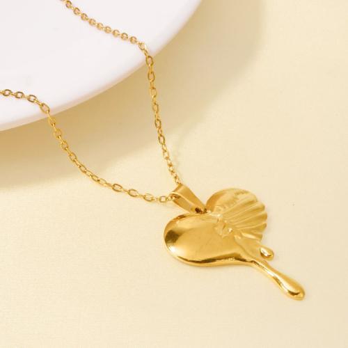 Collier de bijoux en acier inoxydable, Acier inoxydable 304, avec 5CM chaînes de rallonge, coeur, Placage, pour femme, plus de couleurs à choisir cm, Vendu par PC[