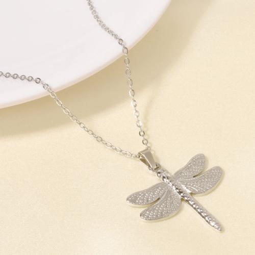 Collier de bijoux en acier inoxydable, Acier inoxydable 304, avec 5CM chaînes de rallonge, libellule, Placage, pour femme, plus de couleurs à choisir cm, Vendu par PC[