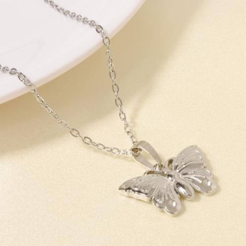 Collier de bijoux en acier inoxydable, Acier inoxydable 304, avec 5CM chaînes de rallonge, papillon, Placage, pour femme, plus de couleurs à choisir cm, Vendu par PC