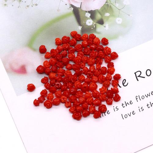 Perles en corail naturel, Rose, DIY, rouge 5-6mm, Vendu par PC