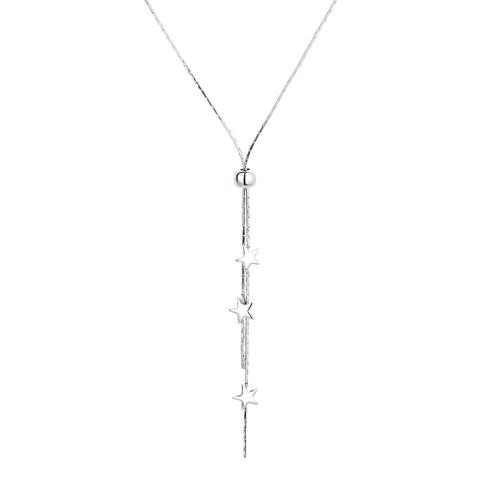 Brass Jewelry Necklace, with 5CM extender chain, Star, plated, for woman, platinum color Approx 42 cm 