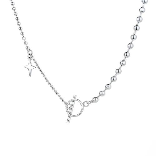 Brass Jewelry Necklace, plated, for woman, platinum color Approx 39 cm 