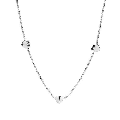 Brass Jewelry Necklace, with 5CM extender chain, Heart, plated, for woman, platinum color Approx 40 cm 