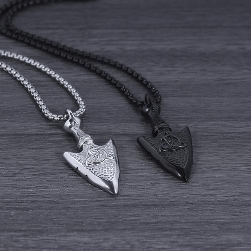 Titanium Steel Pendants, arrowhead, plated 