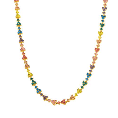 Edelstahl Schmuck Halskette, 304 Edelstahl, mit kubischer Zirkonia, plattiert, Modeschmuck & für Frau, keine, verkauft von PC[