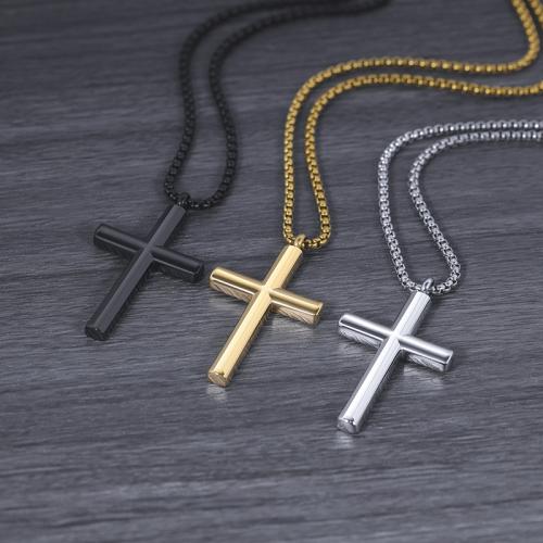 Titanium Steel Pendant, Cross, polished, DIY 