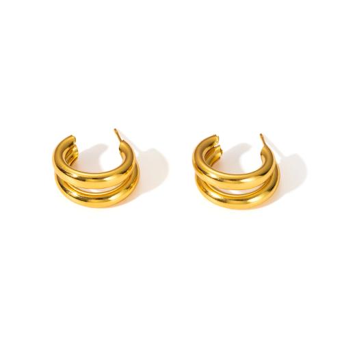 Arete de acero inoxidable , acero inoxidable 304, chapado, diferentes estilos para la opción & para mujer & hueco, dorado, Vendido por Par