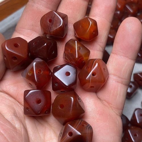 Natural Red Agate Beads, Geometrical Pattern, multihole & DIY, 12mm 