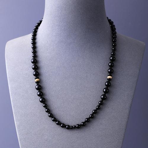 Black Agate Necklace, for man, black cm 