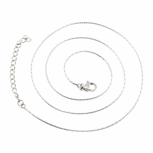 Chaîne collier de mode en acier inoxydable, Acier inoxydable 304, avec 5cm chaînes de rallonge, Placage, bijoux de mode & unisexe, couleur originale cm, Vendu par PC[