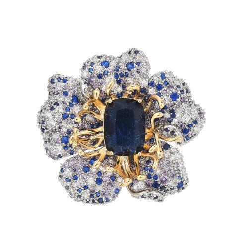 Cubic Zirconia Brooch, Brass, plated, micro pave cubic zirconia & for woman, silver color 