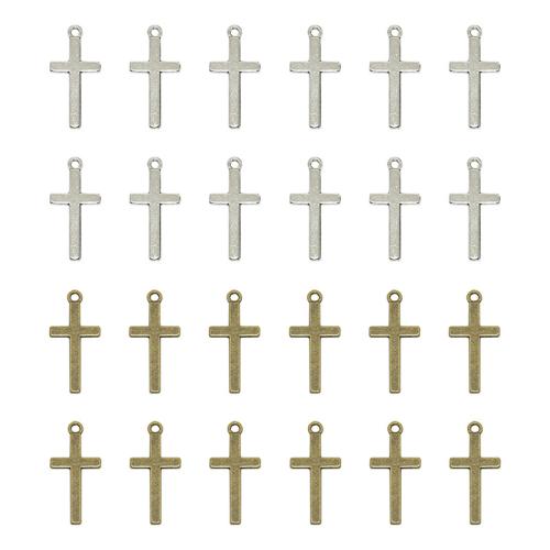 Zinklegierung Kreuz Anhänger, plattiert, DIY, keine, 27x13mm, 100PCs/Tasche, verkauft von Tasche