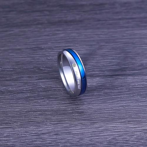 Titane Acier Bague, Acier titane, Placage, normes différentes pour le choix & pour homme & avec strass Vendu par PC