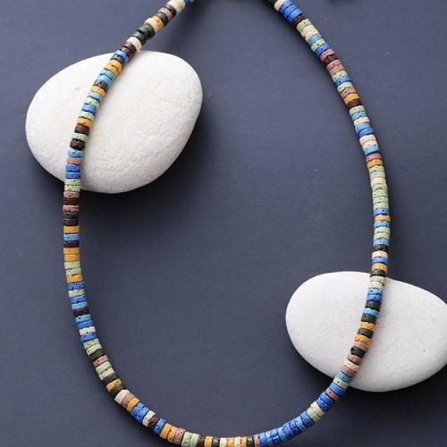 Collier de perles de lave, lave volcanique, avec 5CM chaînes de rallonge, pour femme, multicolore cm, Vendu par PC[