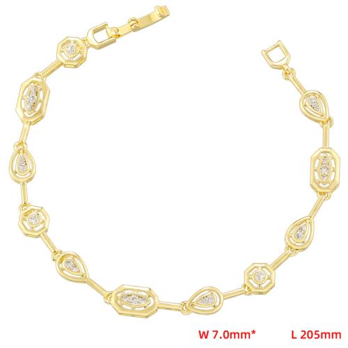 laiton Collier et bracelet, Placage, styles différents pour le choix & pavé de micro zircon & pour femme & avec strass, Vendu par PC