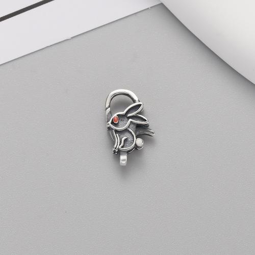 Snap fermoir en argent sterling, Argent sterling 925, lapin, DIY & noircir Vendu par PC[