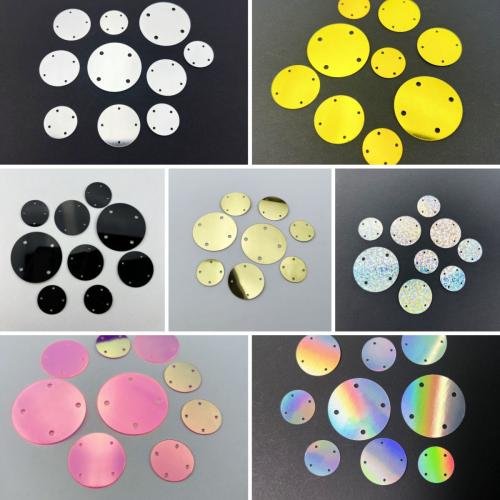 PVC Plastic Sequin, Flat Round, DIY 