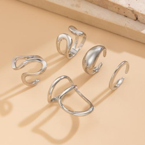 Zink-Legierung Ring Set, Zinklegierung, plattiert, 5 Stück & Modeschmuck, keine, verkauft von setzen[