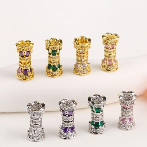 Brass Screw Clasp, plated, random style & DIY & micro pave cubic zirconia 