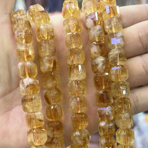 Natural Citrine Beads, Square, DIY, yellow, 10mm Approx 38 cm 