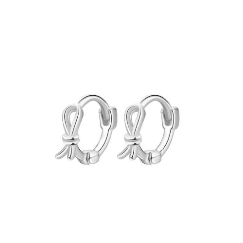 925 Sterling Silver Lever Back Earring, Bowknot, fashion jewelry & for woman, silver color, 6mm [