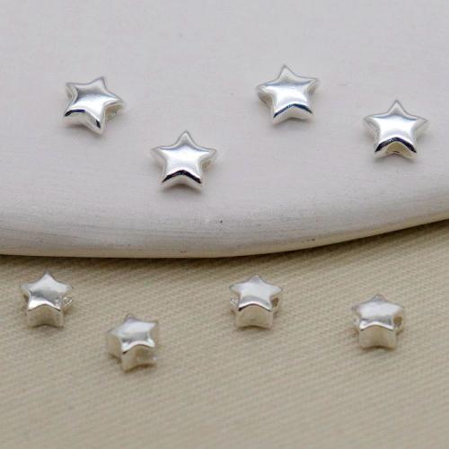 Sterling Silver Spacer Beads, 925 Sterling Silver, Star, DIY silver color 