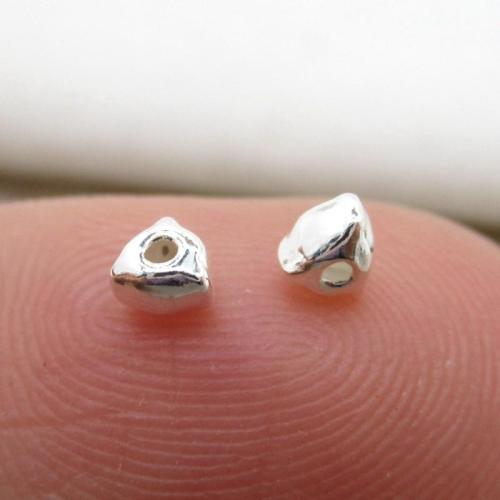 Sterling Silver Spacer Beads, 925 Sterling Silver, Triangle, DIY, silver color, 3mm 