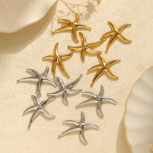 Stainless Steel Animal Pendants, 304 Stainless Steel, Starfish, Vacuum Ion Plating, DIY 