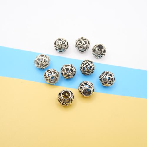 Perles de gros trou en alliage de zinc, Placage, DIY, plus de couleurs à choisir, 9mm Vendu par sac[