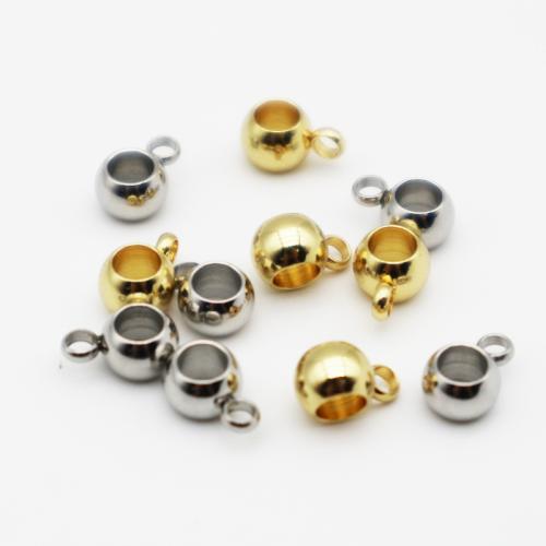 Stainless Steel Bail Bead, 304 Stainless Steel, plated, DIY [