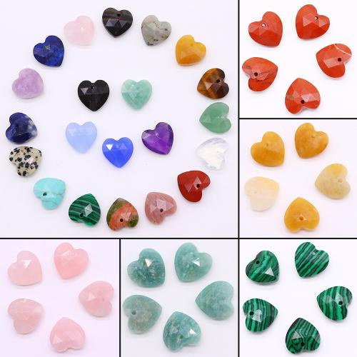 Gemstone Zinc Alloy Pendants, Natural Stone, Heart, DIY 