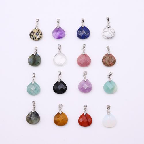 Gemstone Zinc Alloy Pendants, Natural Stone, DIY 