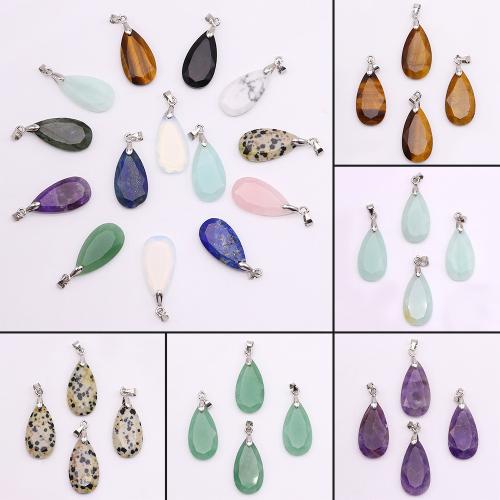 Gemstone Zinc Alloy Pendants, Natural Stone, DIY 