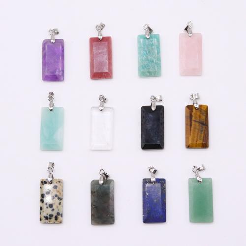 Gemstone Zinc Alloy Pendants, Natural Stone, DIY 