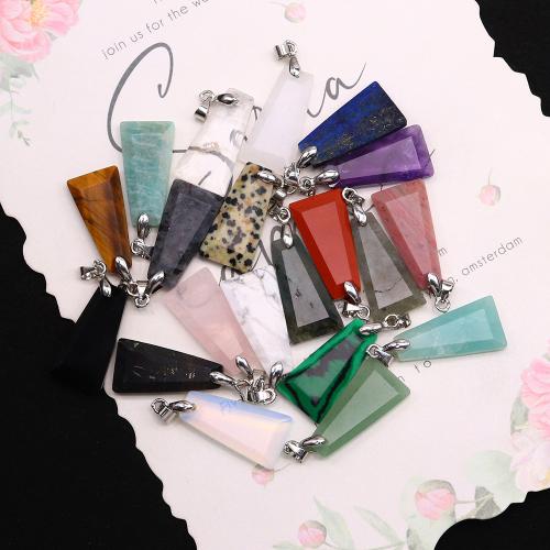 Gemstone Zinc Alloy Pendants, Natural Stone, DIY 