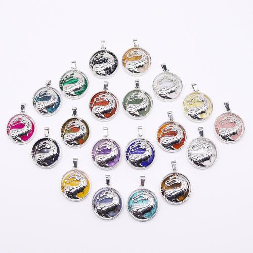 Gemstone Zinc Alloy Pendants, with Natural Stone, silver color plated, DIY 