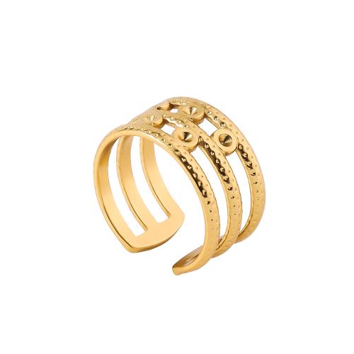 Stainless Steel Finger Ring, 304 Stainless Steel, 18K gold plated, fashion jewelry & for woman & hollow 