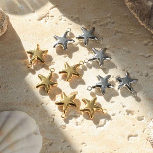 Stainless Steel Animal Pendants, 304 Stainless Steel, Starfish, Vacuum Ion Plating, DIY 