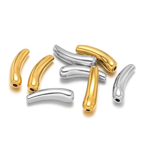 304 Stainless Steel Curved Tube Beads, plated, DIY [