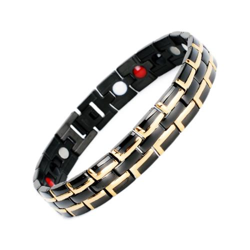 Acier titane bracelet, avec Pierre de Noir-Magnetic, Placage, bijoux de mode & unisexe, plus de couleurs à choisir Environ 8.7 pouce, Vendu par PC