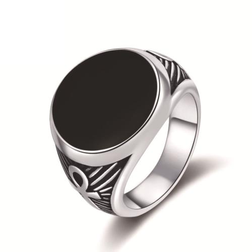 304 Stainless Steel Finger Ring & for man & epoxy gel & blacken, original color, US Ring 