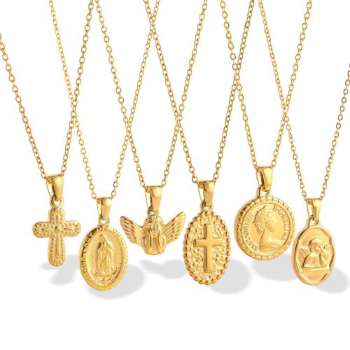 Collier de bijoux en acier inoxydable, Acier inoxydable 304, avec 5cm chaînes de rallonge, Placage ionique sous vide, Forme différente pour le choix & bijoux de mode & pour femme, plus de couleurs à choisir Environ 45 cm, Vendu par PC