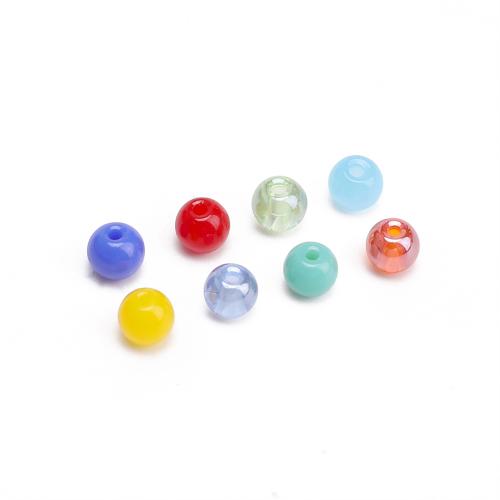 Plaqué Perles de verre, Rond, style différent d'emballage pour le choix & DIY, plus de couleurs à choisir, 4mm, Vendu par sac