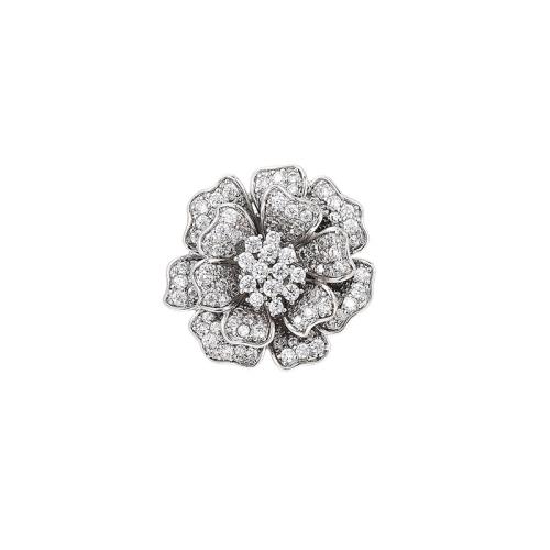 Broche de zircon cubique, laiton, pavé de micro zircon & pour femme, argent Vendu par PC