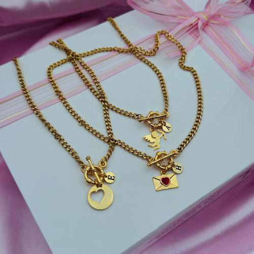 Collier de bijoux en acier inoxydable, Acier inoxydable 304, Placage ionique sous vide, styles différents pour le choix & pour femme, plus de couleurs à choisir cm, Vendu par PC