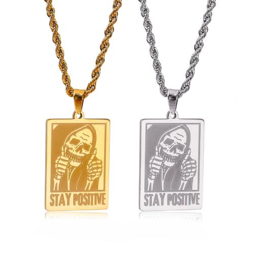 Collier de bijoux en acier inoxydable, Acier inoxydable 304, rectangle, Placage ionique sous vide, bijoux de mode & styles différents pour le choix & pour homme, plus de couleurs à choisir, Vendu par PC