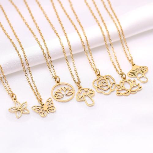 Collier de bijoux en acier inoxydable, Acier inoxydable 304, avec 5cm chaînes de rallonge, Placage ionique sous vide, Forme différente pour le choix & bijoux de mode & pour femme, plus de couleurs à choisir Environ 45 cm, Vendu par PC